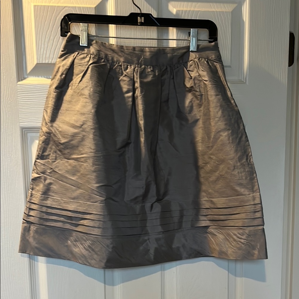 Silver Knee-Length Bubble Skirt